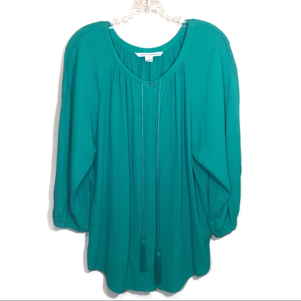 ❗️DIANE VON FURSTENBERG | Paeden Tassel Crepe Top